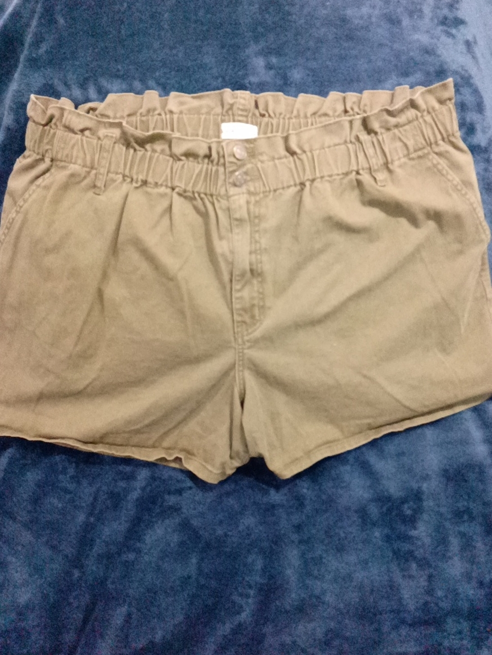 Ava & Viv Olive High-Waist Paperbag Shorts